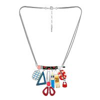 Колье TARATATA, Gomme, цветная смола, золотая краска, гематит, TT-W25-03103-10M серебристый